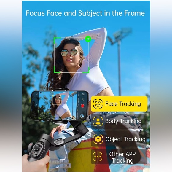 Phone Gimbal Stabilizer 3-Axis Smartphone Foldable Gimbal Gimble with Focus - Picture 4 of 8